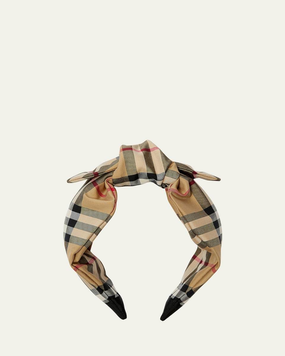 Girl's Soft Knot Check Headband